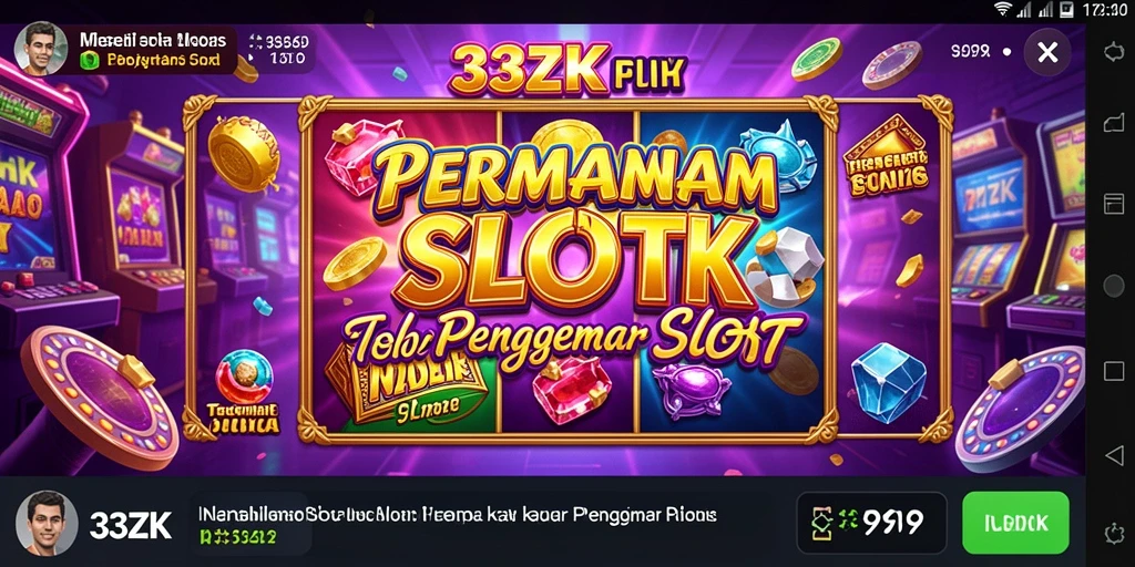 Tampilan gameplay Slot dalam aplikasi 33ZK dengan berbagai tema menarik.