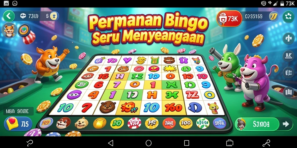 Tampilan gameplay menarik dari aplikasi Bingo 73K.