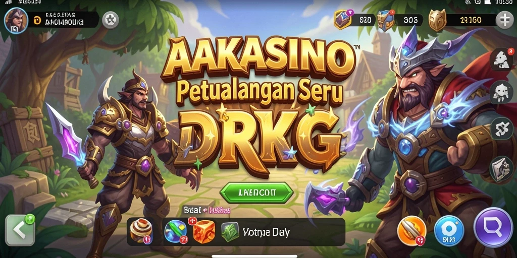 Screenshot gameplay AAKASINO menampilkan pertempuran epik antar karakter RPG.