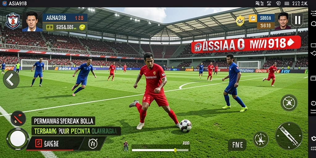 Tampilan utama dari permainan sepak bola yang seru dan mendebarkan.
