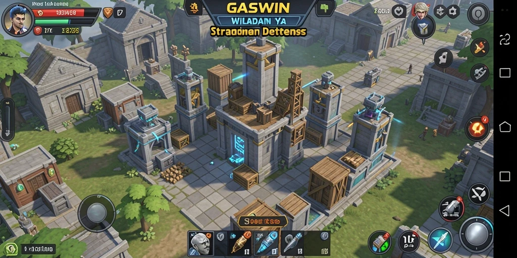 Tampilan gameplay menarik dari GASWIN Tower Defense yang menantang.