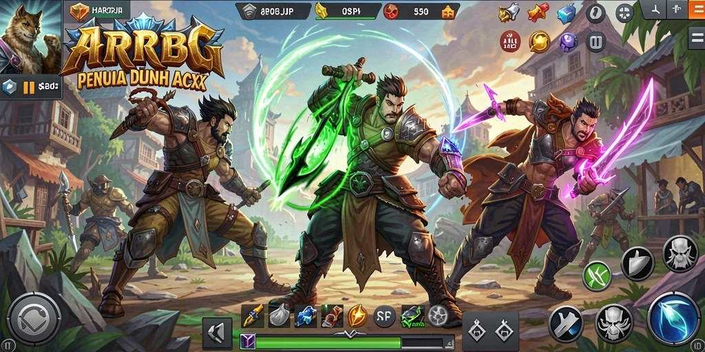 Tangkapan layar menunjukkan aksi mendebarkan dalam pertarungan ARPG.