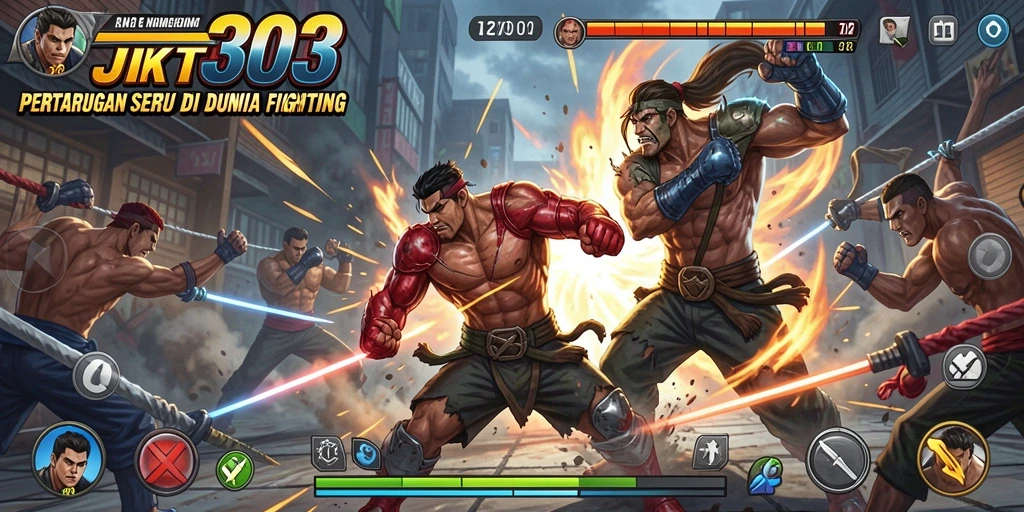 Tampilan gameplay JKT303 yang penuh aksi dan intensitas pertarungan.