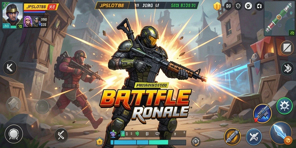 Gameplay seru dalam JPSLOT88 dengan pertempuran intens.