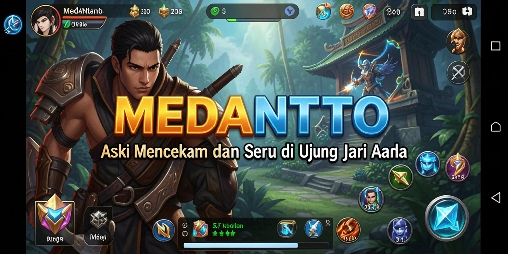 Screenshot gameplay yang mendebarkan dari pertarungan epik MEDANTOTO.