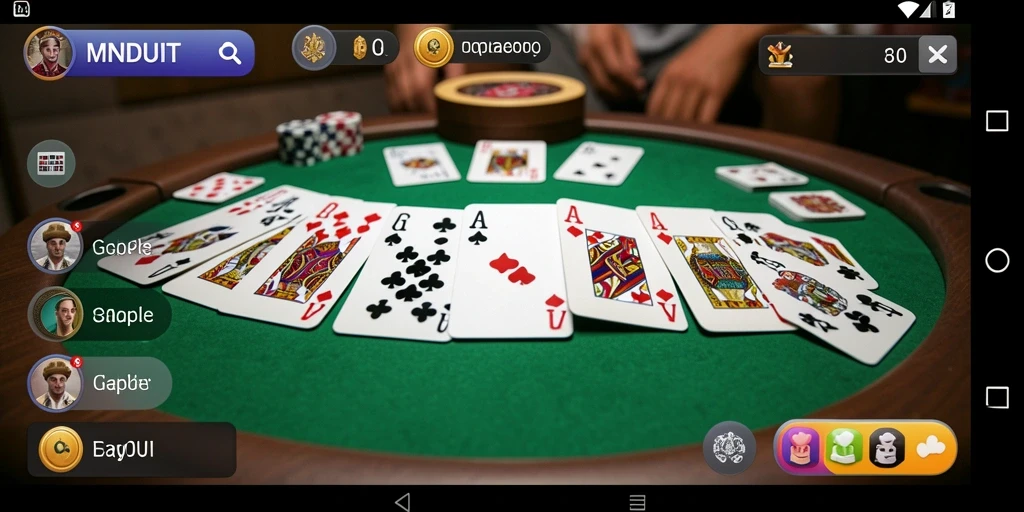 Tampilan gameplay MNDUIT yang menarik dan seru saat bermain Gaple.