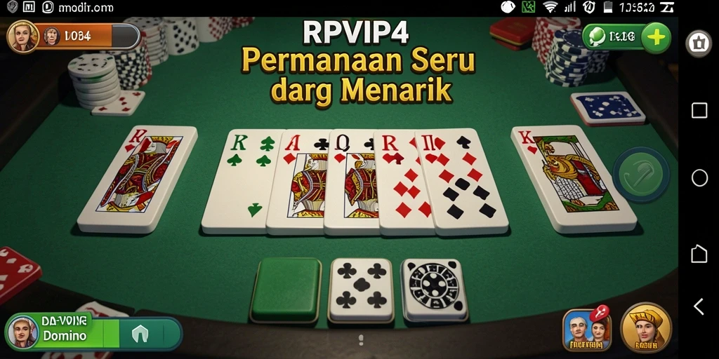 Tampilan menarik dari gameplay RPVIP4 saat bermain Domino dengan teman.