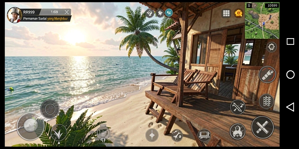 Screenshot gameplay RR999 yang penuh warna dan menarik perhatian.