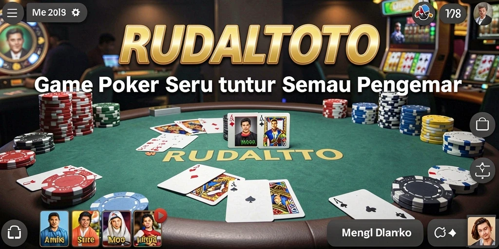 Tampilan gameplay seru di RUDALTOTO dengan suasana Poker yang mendebarkan.