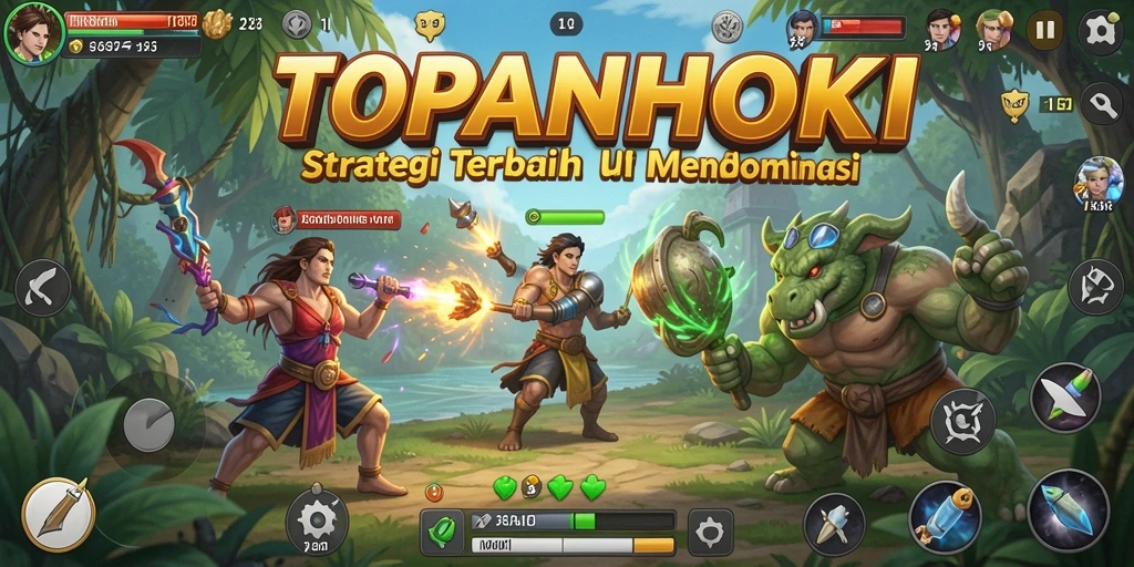 Screenshot menunjukkan pertempuran strategis yang menegangkan di TOPANHOKI.