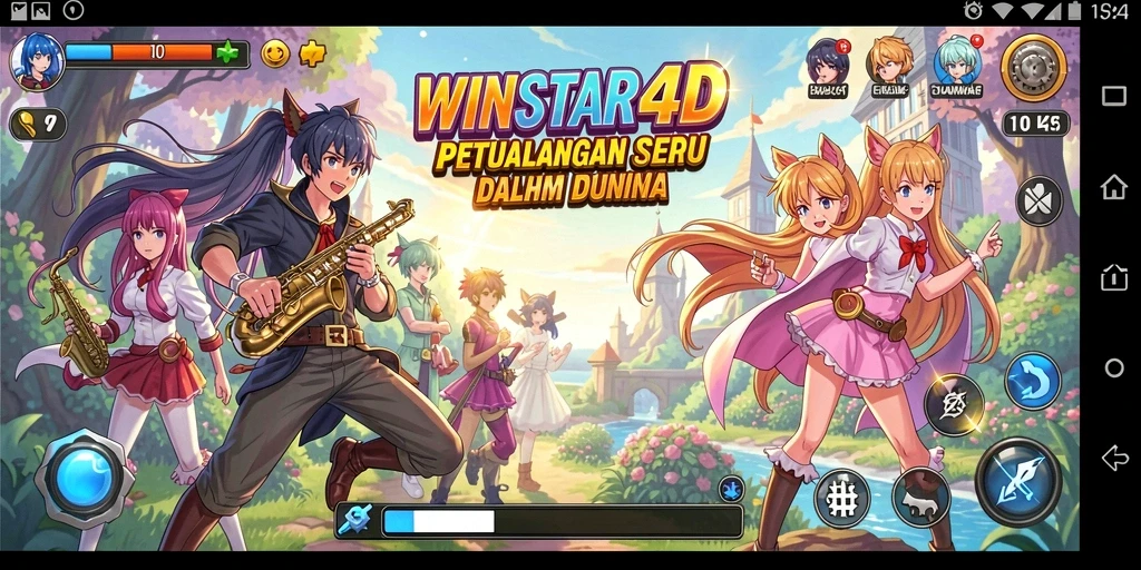 Gameplay seru dalam WINSTAR4D dengan karakter anime yang menarik.